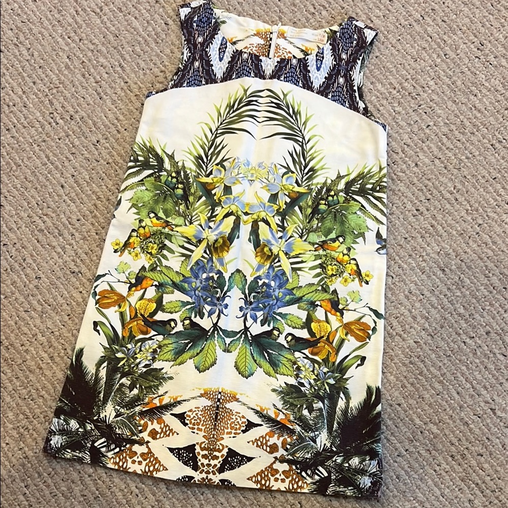 Vibrant Tropical Print Dress